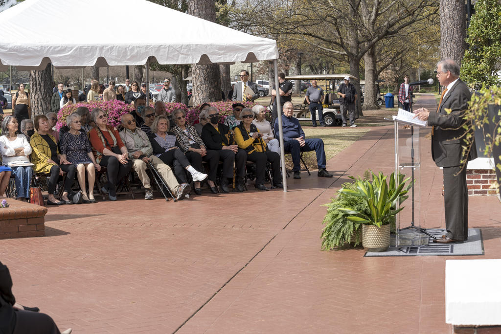 Chancellor Robin Gary Cummings delivers remarks at Founders' Day on March 1, 2023