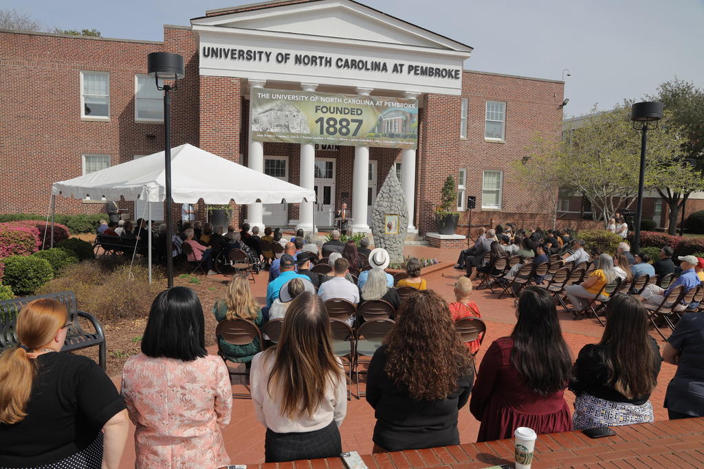 Chancellor Robin Gary Cummings delivers remarks at Founders' Day on March 1, 2023