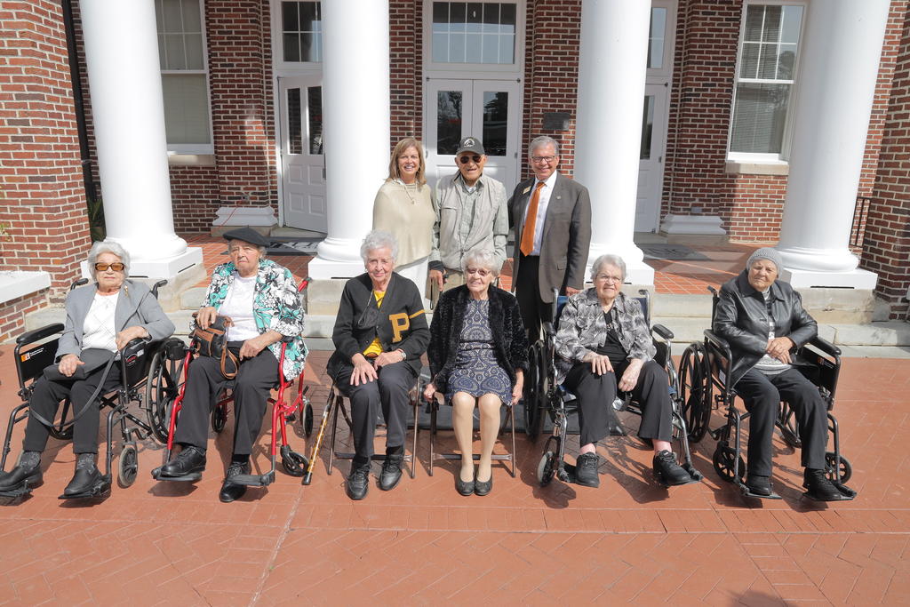 Chancellor Robin Gary Cummings and First Lady Rebecca honor some of the university's oldest living graduates