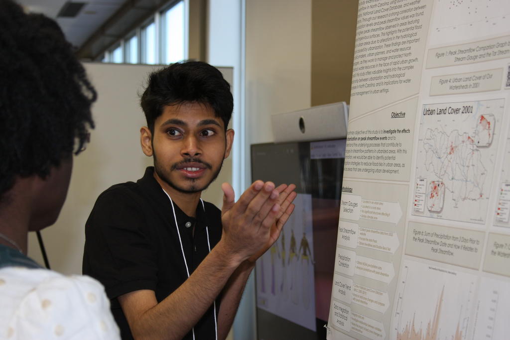 Student presents his research