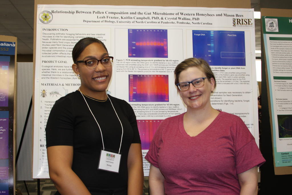 Leah Frazier (left) and faculty mentor Dr. Crystal Walline