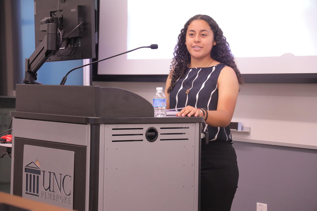 Brenda Chavez Soriano was among the REACH fellows who recently gave a presentation outlining their research for the 2023-2024 academic year