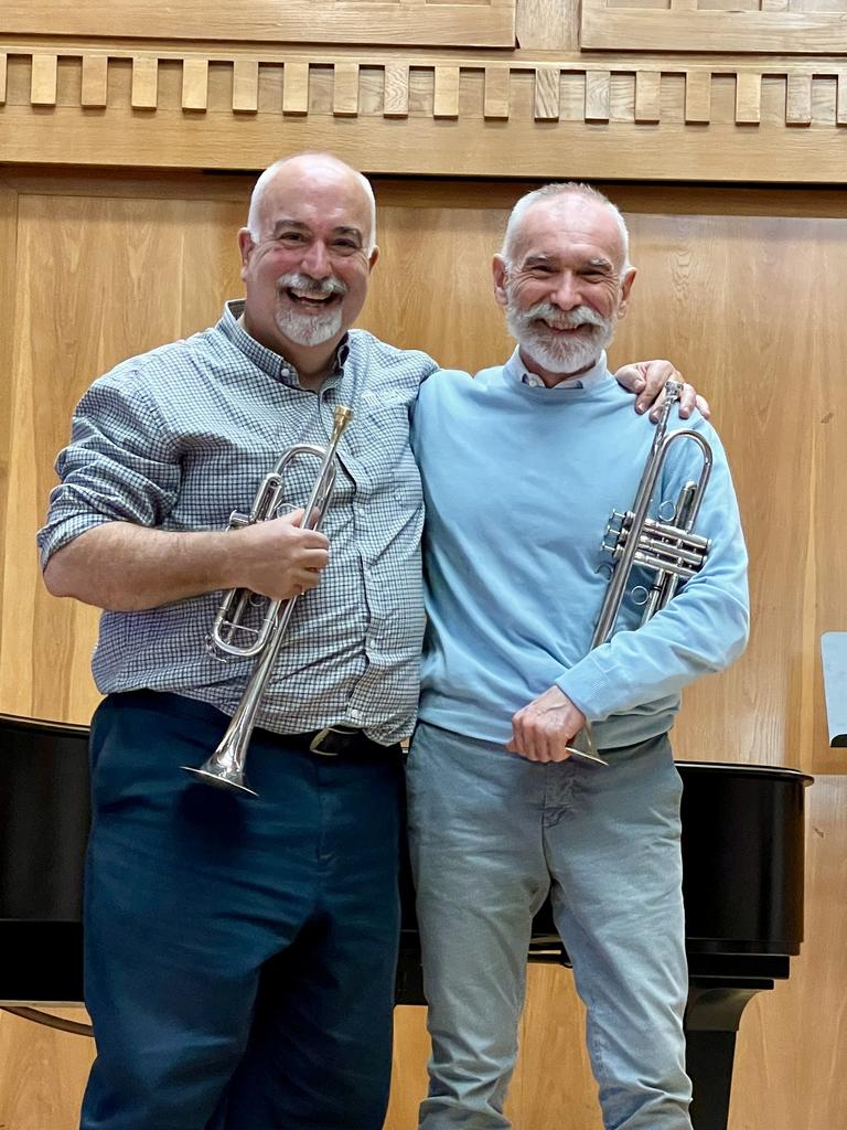 Dr. Tim Altman (left) and Ivano Ascari, professor of trumpet at the Conservatorio di Musica