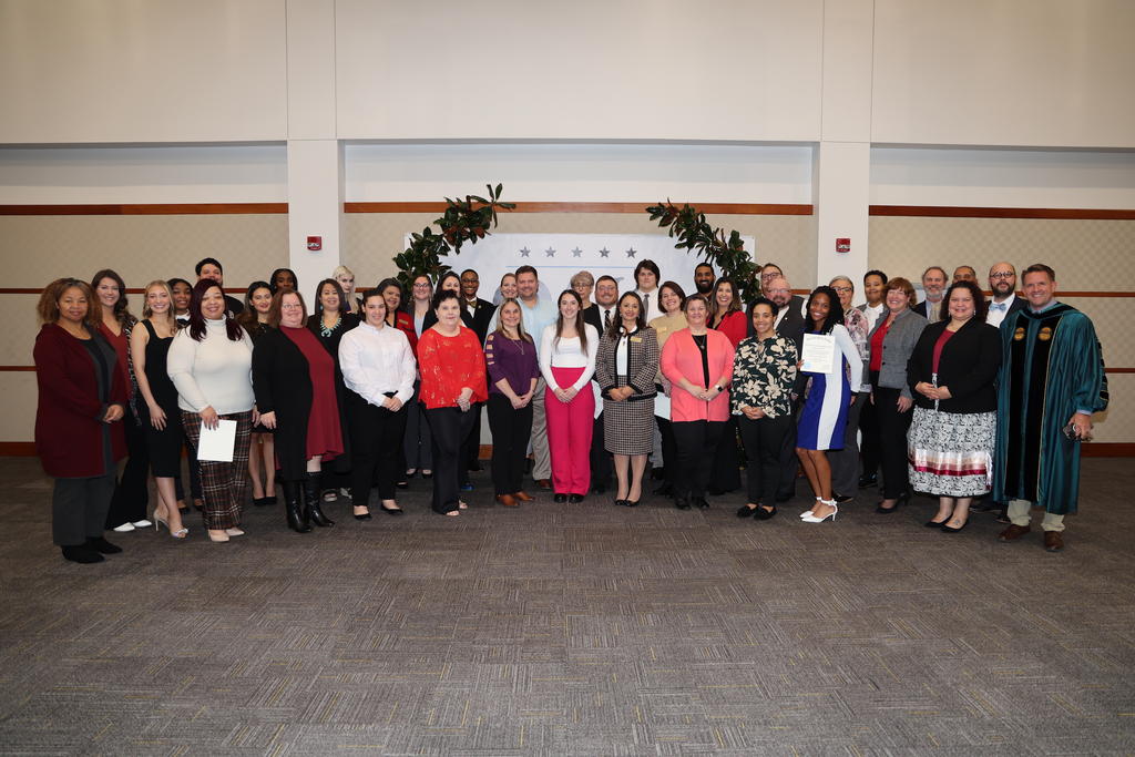 Fifty-two UNCP students, staff and faculty were inducted into the inaugural Omicron Delta Kappa honor society during a ceremony on Friday, December 1