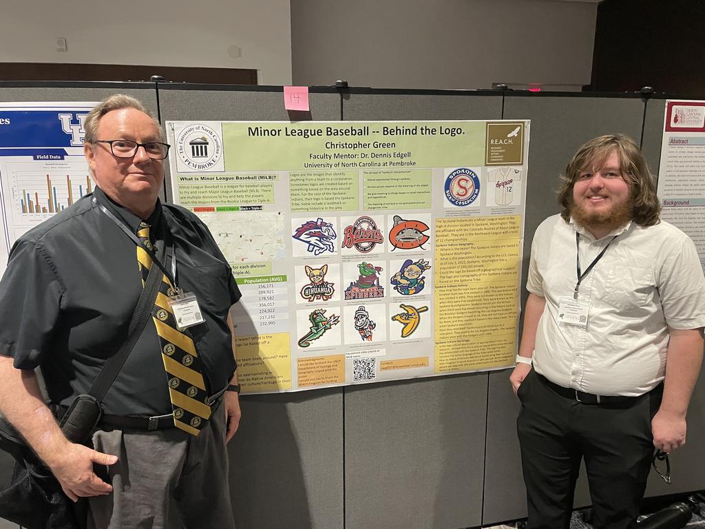 Dr. Dennis Edgell, left, and Christopher Green, at the Southeastern Division of the Association of American Geographers meeting in Norfolk, Va