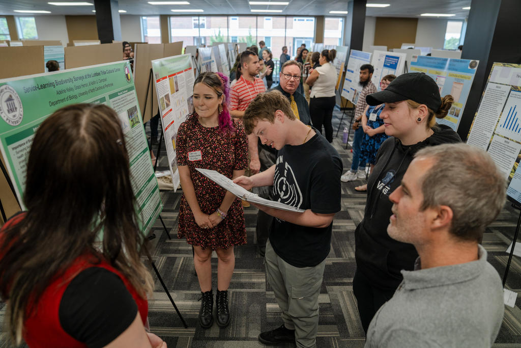 There were a record 130 presentations at the 18th annual Pembroke Undergraduate Research & Creativity (PURC) Symposium on April 10, 2024
