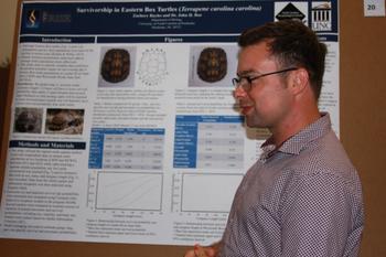 Zachery Bayles presents his research during the 2019 RISE symposium