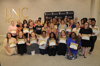 UNCP School of Education students at the End of Semester Celebration
