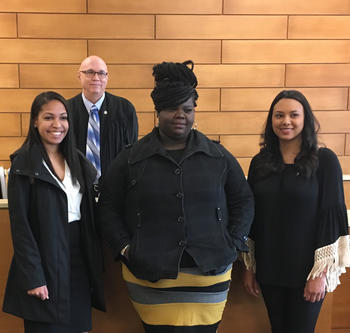 On March 14, 2018, Alexis Hurd (far left) was sworn in as an officer of the court by The Honorable J. Stanley Carmical.