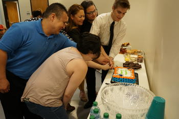 Students with Cake