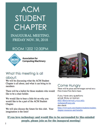 ACM Student Chapter flyer