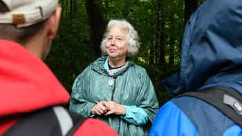 Ann Berry Somers on site at a HERP Project herpetology camp, where high school students learn to become citizen-scientists, collecting real world data.