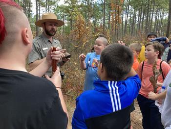 Zachary Lunn teaches children about wildlife