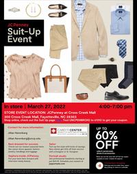 JCPenney Suit-Up Event is on March 27th from 4-7 pm 