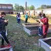 School children at Rex Rennert Elementary School prepare garden journals